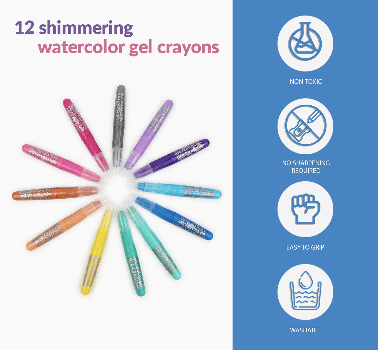 Buy a 6 pack!  Glitter watercolor crayons